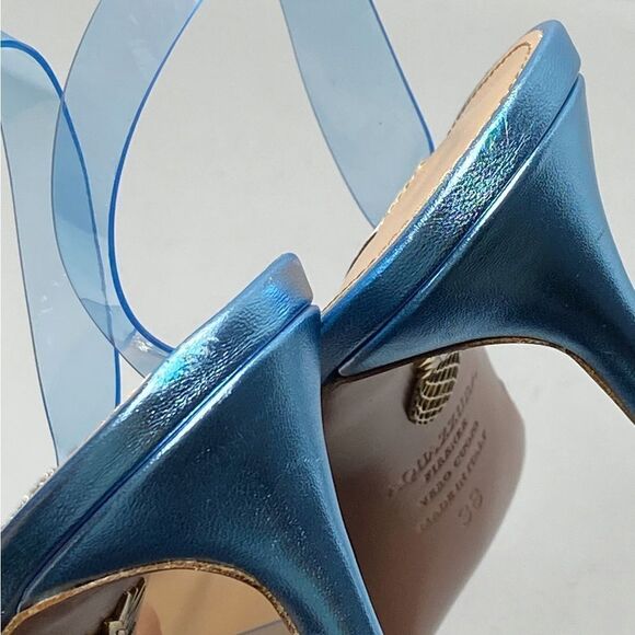 Aquazzura Gatsby Crystal-Embellished Slingback pumps size 38 - Picture 11 of 15